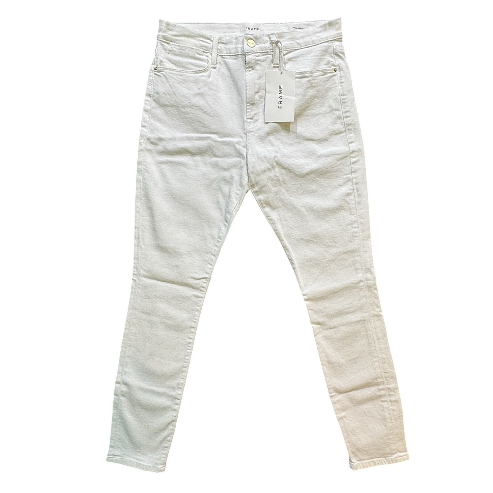 NWT FRAME Le High Skinny Blanc High Rise White Denim Ankle Jeans Women's 31/12